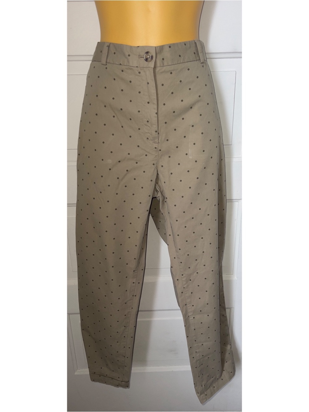 M&S Khaki Polka Dot Cotton Chino Pants